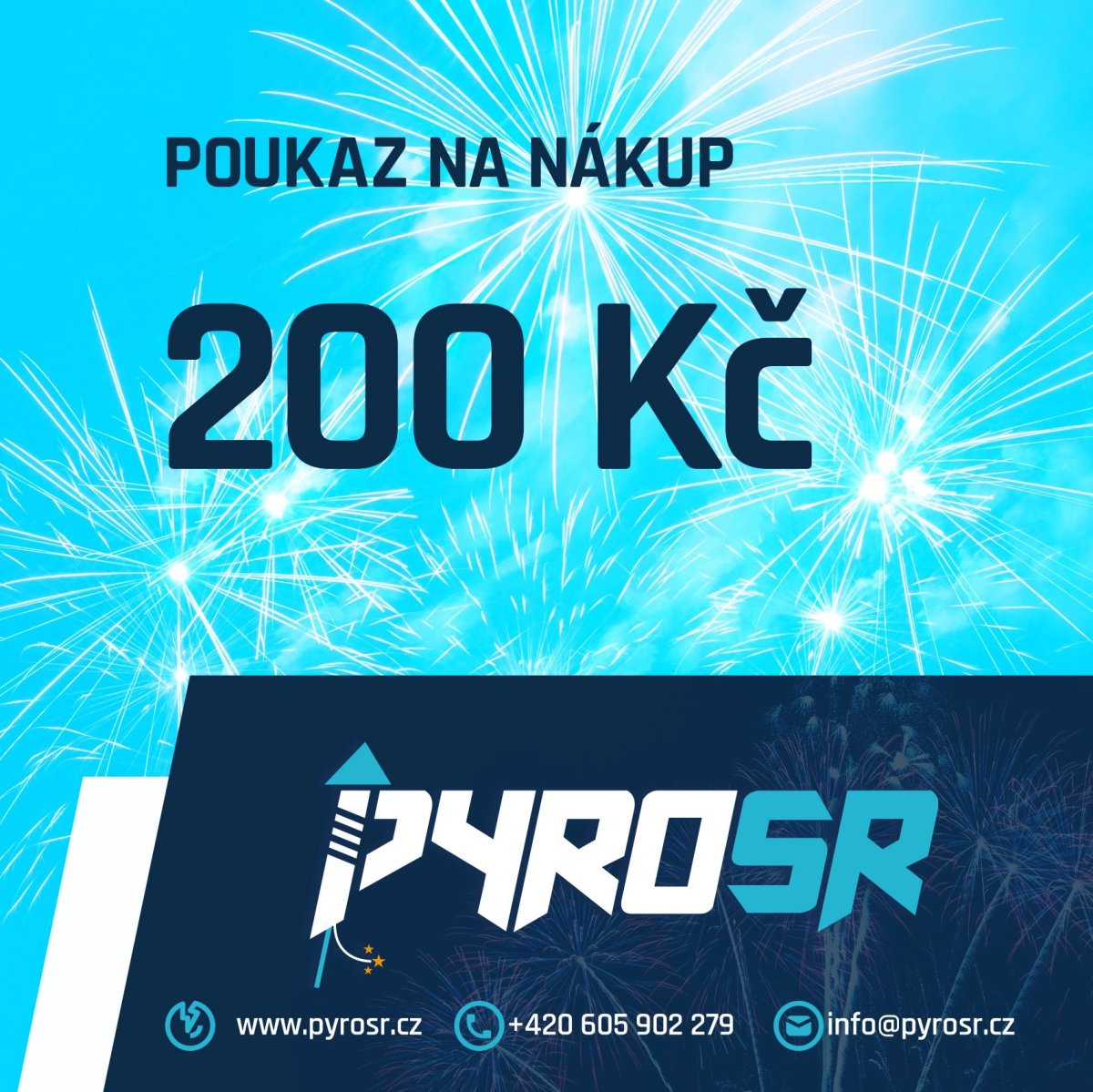 Dárkový poukaz na pyrotechniku – Sleva 200 Kč na ohňostroje